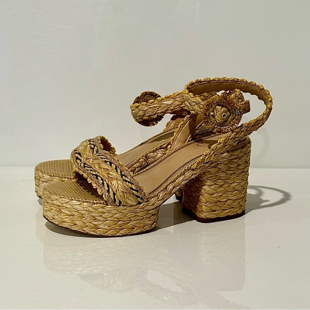 Sam Edelman womens Iliana Woven Tan Platform Heels